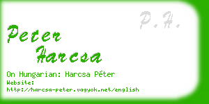 peter harcsa business card
